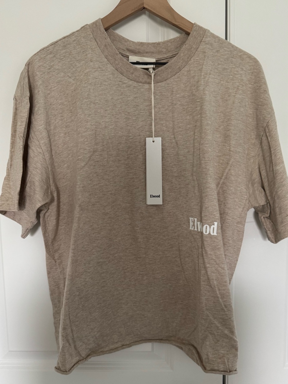 Elwood Men's Short Sleeve Crewneck Tee in Light Beige
